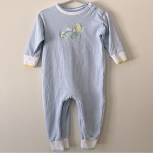 Florence Eiseman Baby One Piece Jumpsuit 18m Pastel Blue Wind Up Car